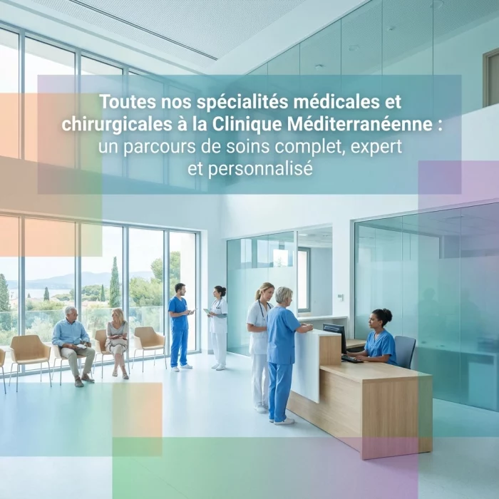 Toutes nos spécialités médicales et chirurgicales à la Clinique Méditerranéenne : un parcours de soins complet, expert et personnalisé